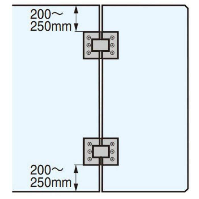 ガラスドア用自由丁番 789A型 ガラス取付タイプ 789A-10SCR