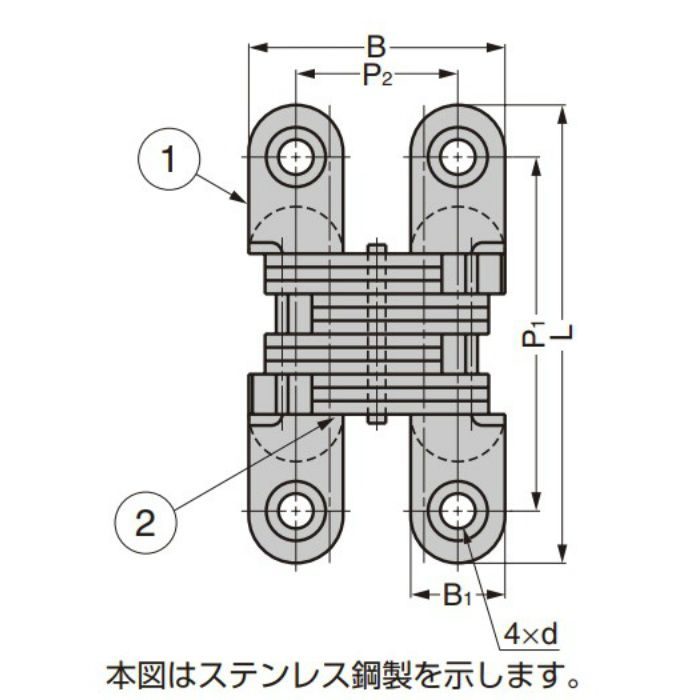 ルーター用隠し丁番 RS型 亜鉛合金製 RS-101E