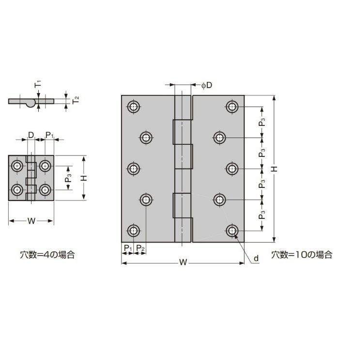 スガツネ工業 TTS-105WB 角蝶番 【予約販売品】 角蝶番