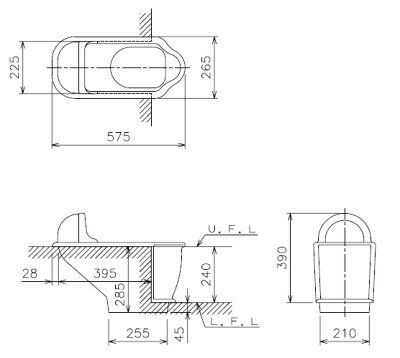 C110 非水洗便器 エプロン付き両用便器 ホワイト