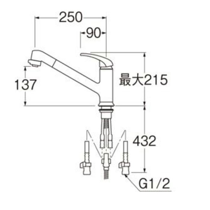 K87101JV-13 COULE シングルワンホールスプレー混合栓【ワンホール】