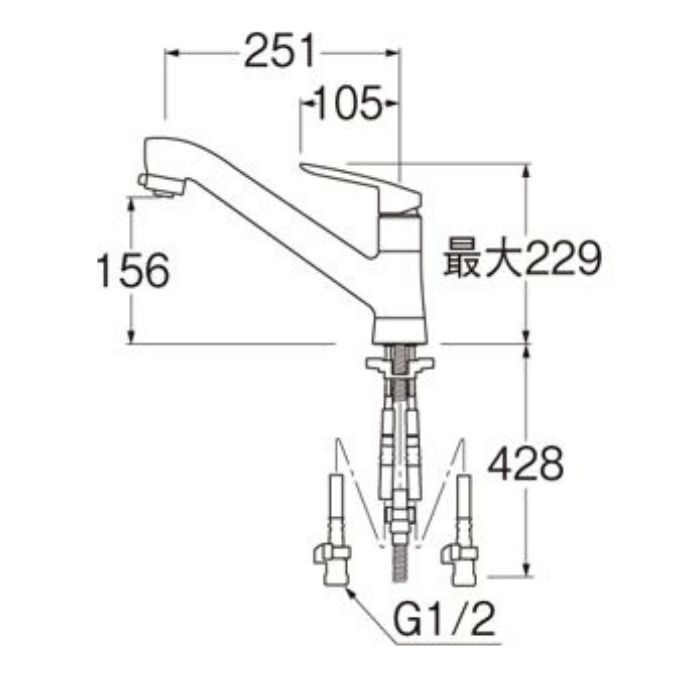 K87120E2TJV-13 COULE シングルワンホールスプレー混合栓【ワンホール】