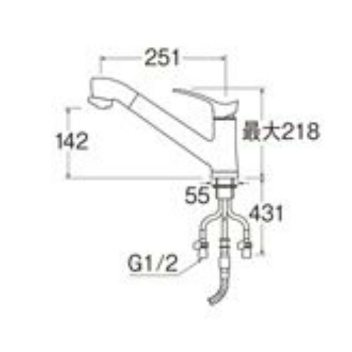 K87120JK-13 COULE シングルワンホールスプレー混合栓（寒冷地用