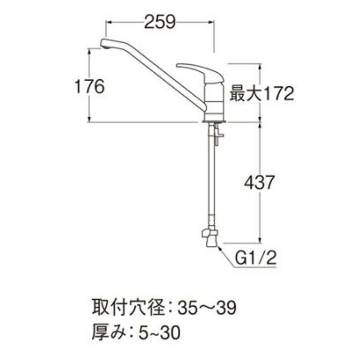 待望☆】 SANEI ワンホールシングルレバー混合栓 一般地用 K87111JV-13 水栓金具 キッチン用 キッチン水栓 三栄水栓  discoversvg.com