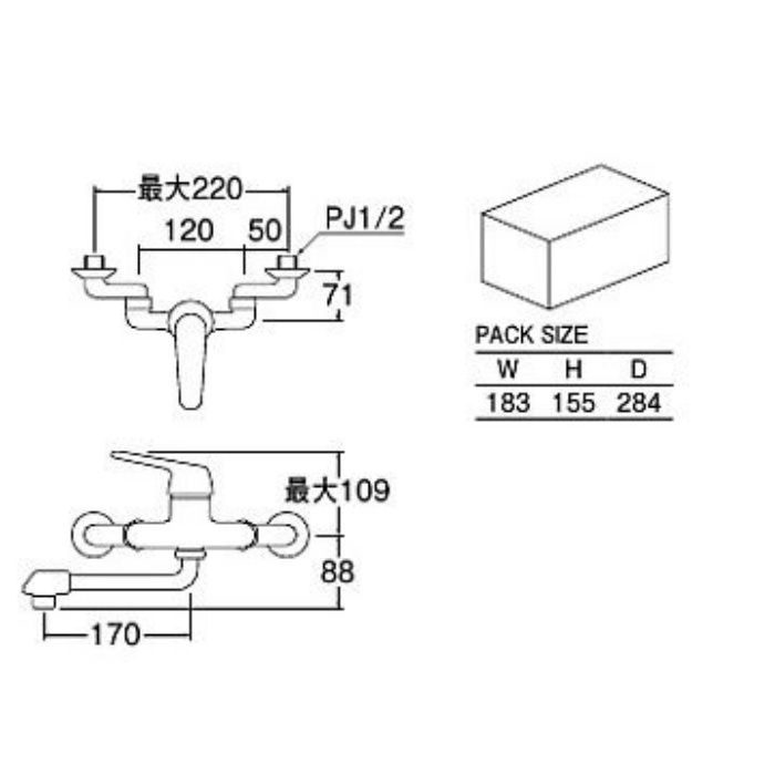 CK1700D-4U-13 シングル混合栓【壁付】 SANEI【アウンワークス通販】