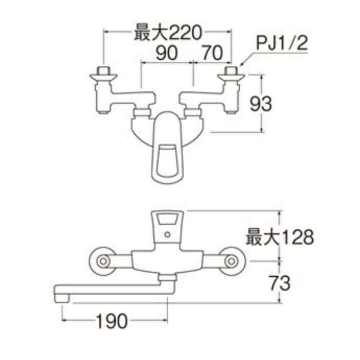 K1712-3U-13 COULE シングル混合栓【壁付】