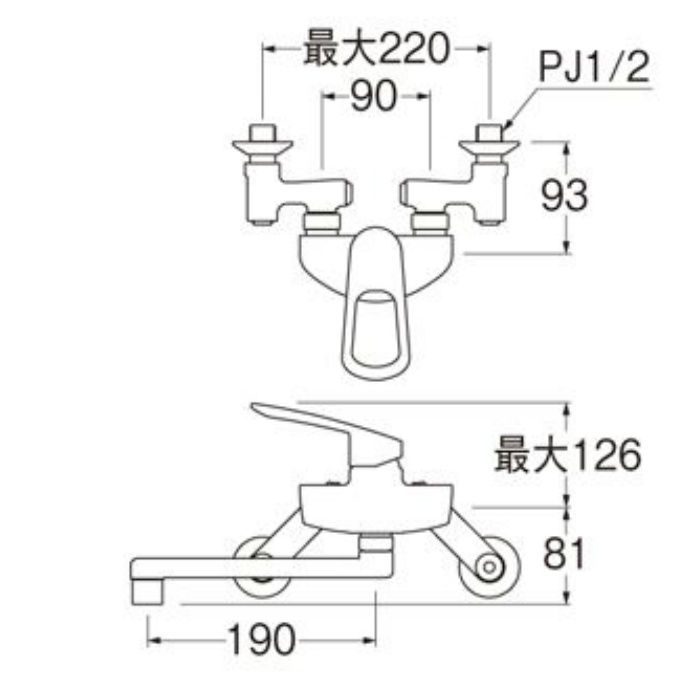 K1712E-3U-13 COULE シングル混合栓【壁付】 SANEI【アウンワークス通販】