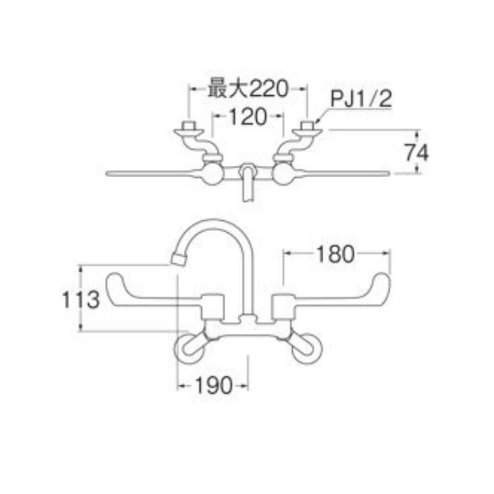 K211H-1-13 ツーバルブ混合栓