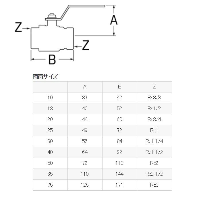 V650F-20 ボールバルブT型