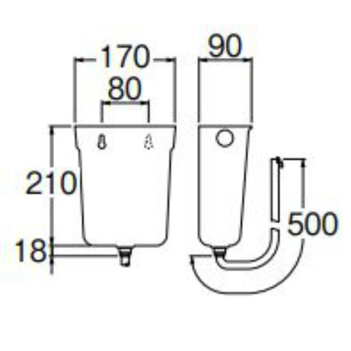 H790 水受容器（流し用） ドレン機構付