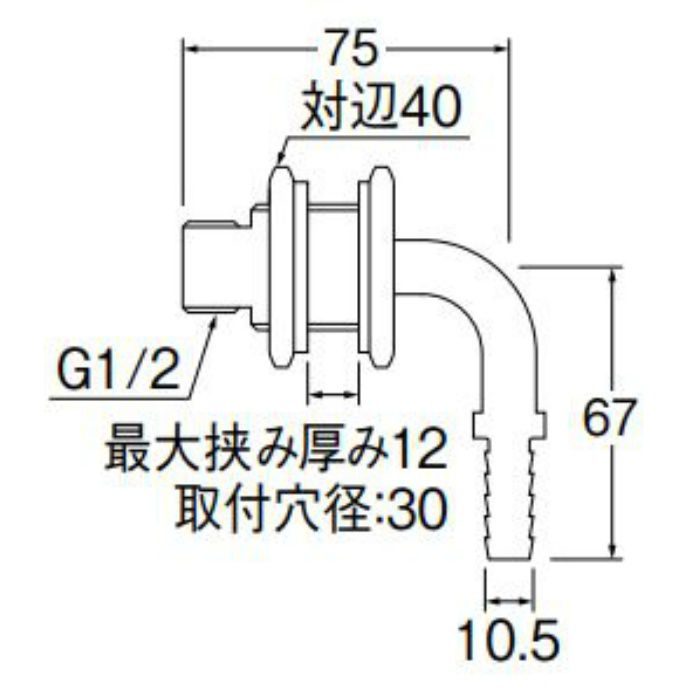 T4315-12S-10A ユニット貫通Ｌ金具