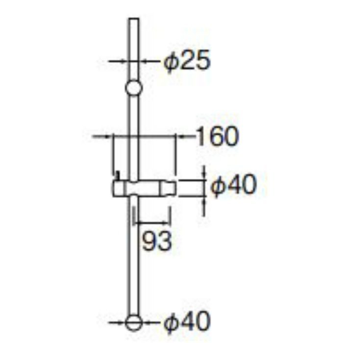 SANEI スライドバー シャワー掛具付 シャワー角度調節可能 レバー式 長さ1000ｍｍ ブラック W5852NS-MDP-1000 - 2