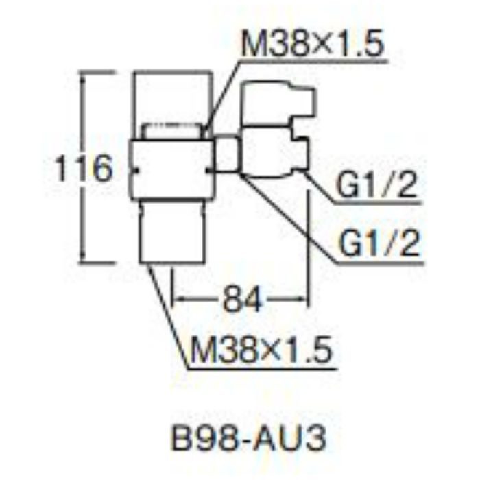 B98-AU3 シングル混合栓用分岐アダプター