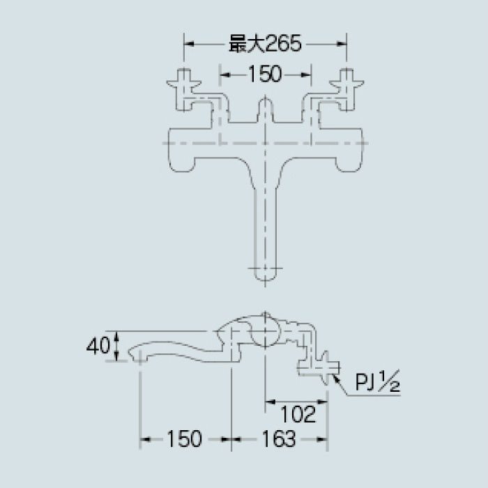 173-232K 浴室水栓 サーモスタットシャワー混合栓(寒冷地仕様)