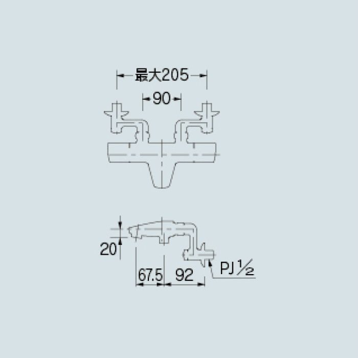 173-077 浴室水栓 サーモスタットシャワー混合栓