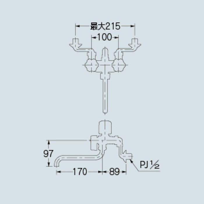 139-801 浴室水栓 2ハンドルシャワー混合栓【アウンワークス通販】