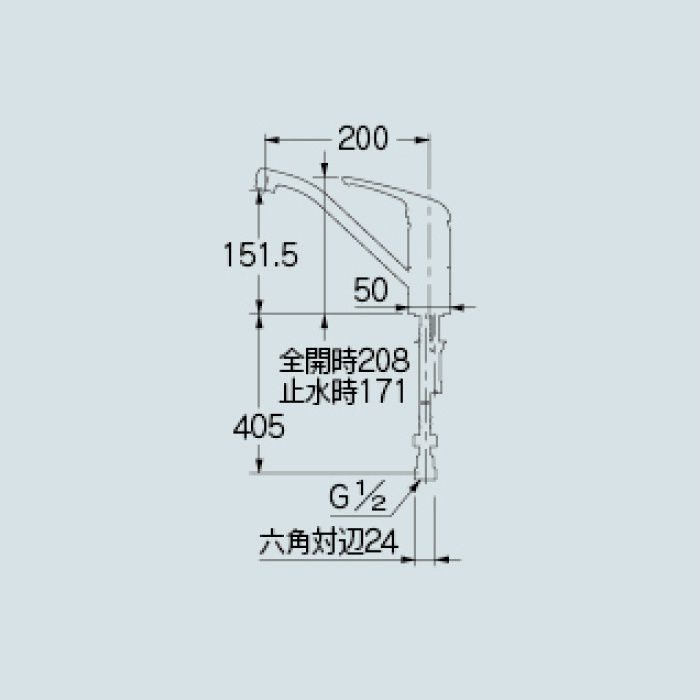 117-105K キッチン水栓 シングルレバー混合栓(寒冷地仕様)【ワンホール