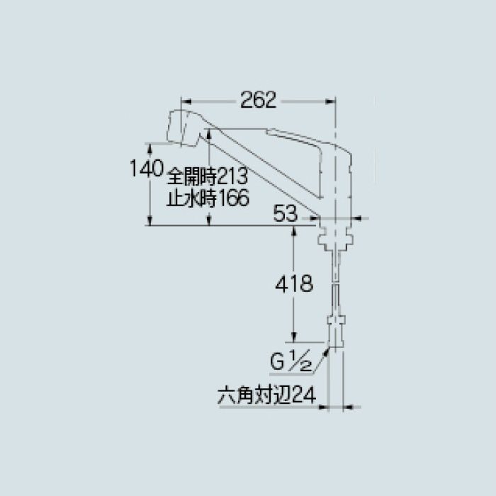 117-124K キッチン水栓 シングルレバー混合栓(寒冷地仕様)【ワンホール