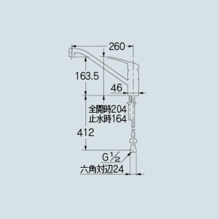 117-064K キッチン水栓 シングルレバー混合栓(分水孔､取付アダプター