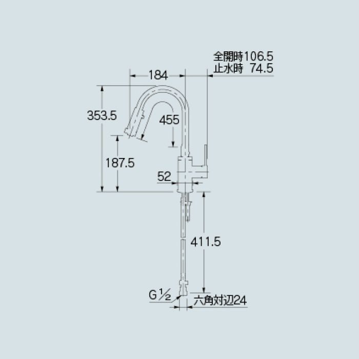 117-132-D キッチン水栓 シングルレバー混合栓(シャワーつき) マットブラック【ワンホール】