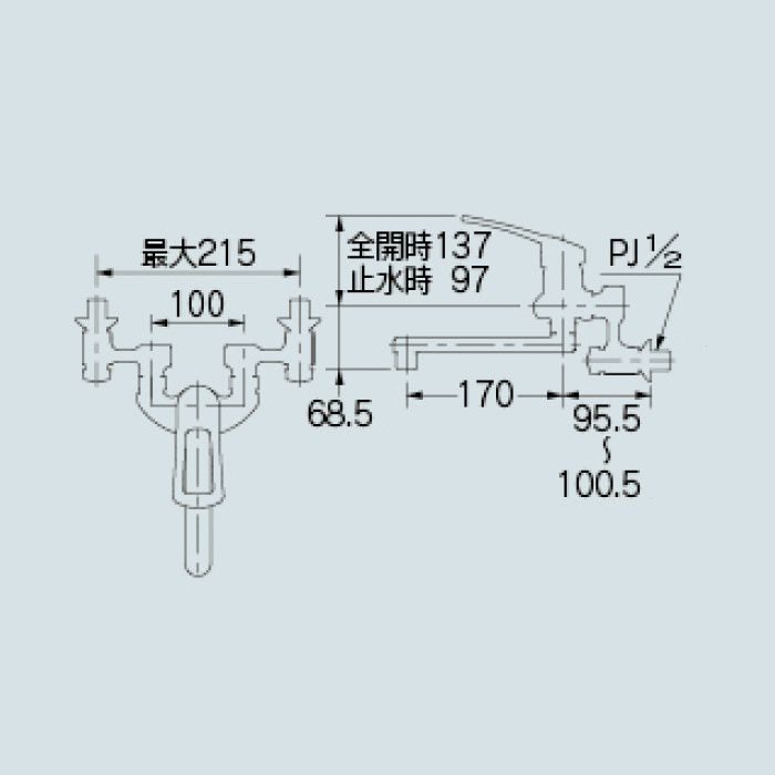 192-336 キッチン水栓 シングルレバー混合栓【壁付】 カクダイ【アウン