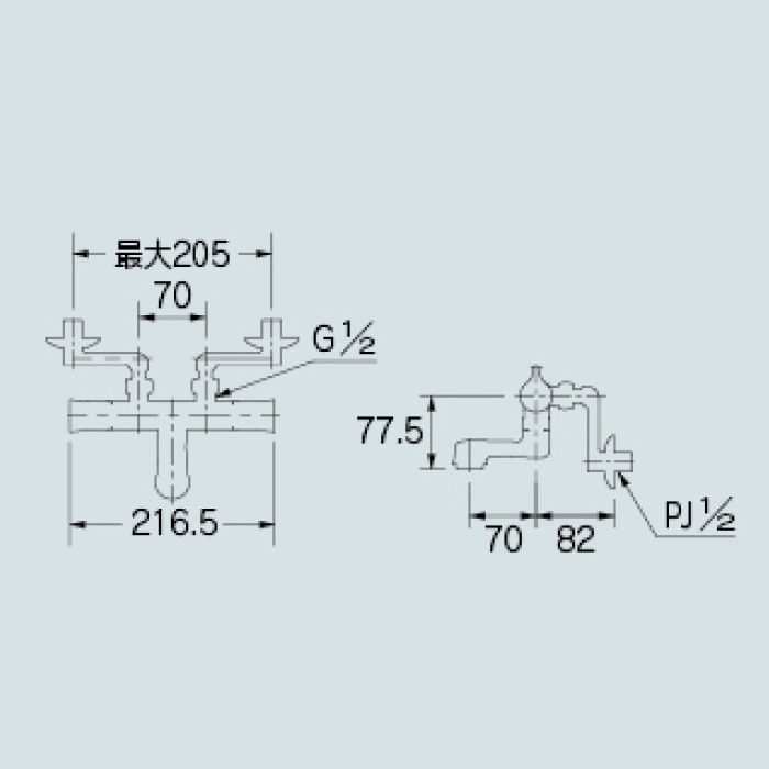 128-015-D キッチン水栓 2ハンドル混合栓 マットブラック【壁付