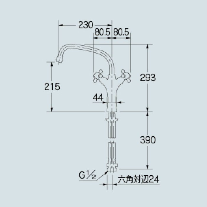 150-441 キッチン水栓 2ハンドル混合栓【ワンホール】 カクダイ