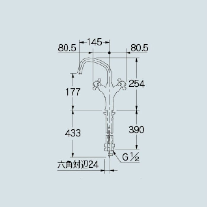 150-451 洗面水栓 2ハンドル混合栓