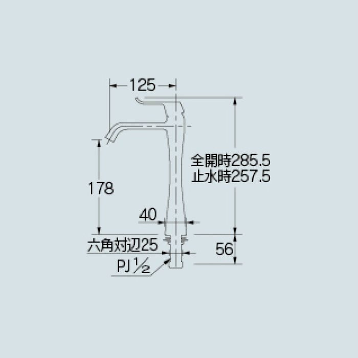 716-239-D 洗面水栓 シングルレバー立水栓(ミドル) マットブラック