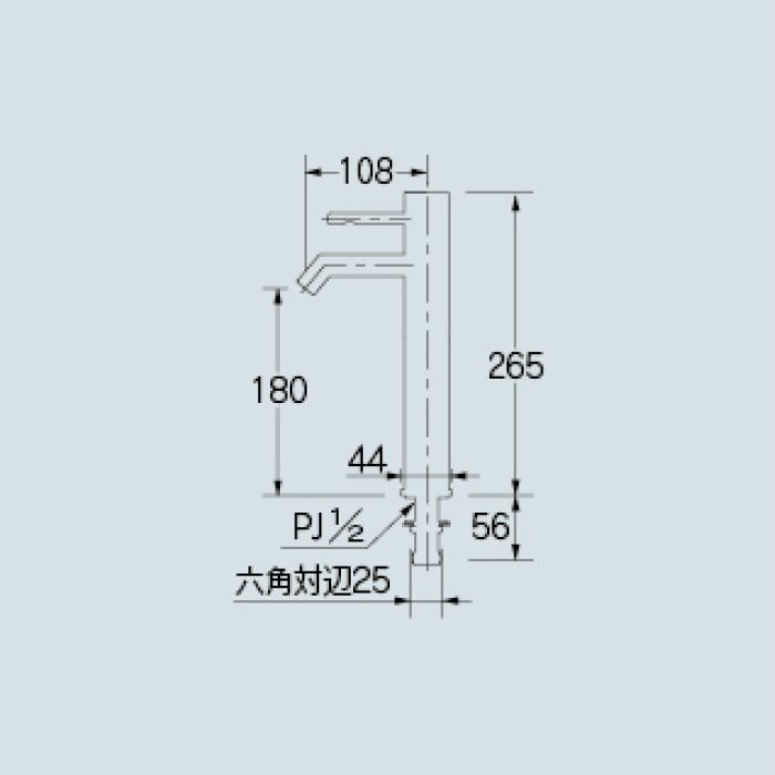 716-271 洗面水栓 シングルレバー立水栓(ミドル)