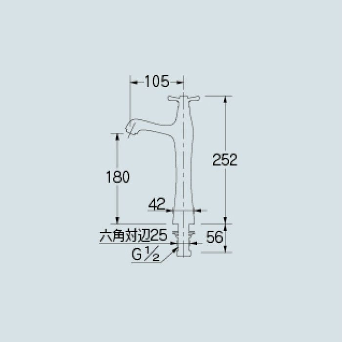 716-824-CG 洗面水栓 立水栓(トール) クリアブラス カクダイ
