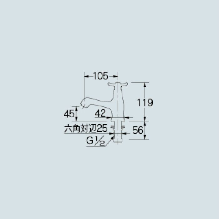 716-831-CG 洗面水栓 立水栓 クリアブラス カクダイ【アウンワークス通販】