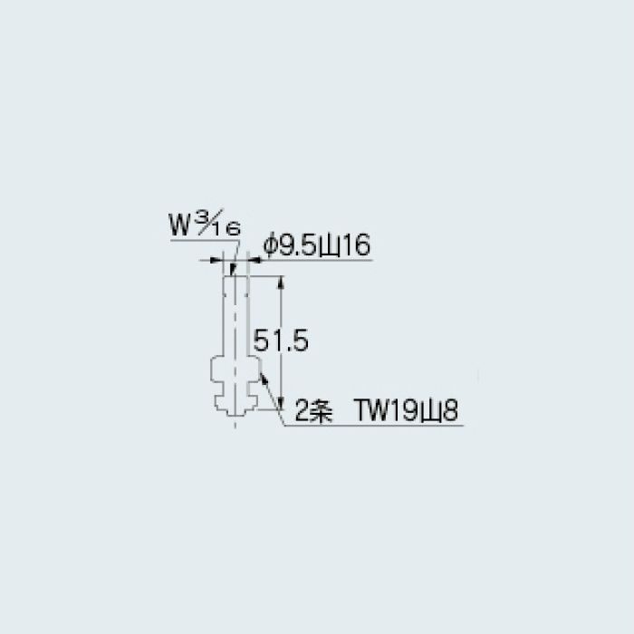 792-806 厨房水栓 二条ネジスピンドル(固定コマ)