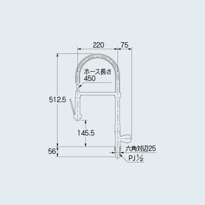 カクダイ 立形グラスフィラ水栓 〔品番:700-806-13〕-