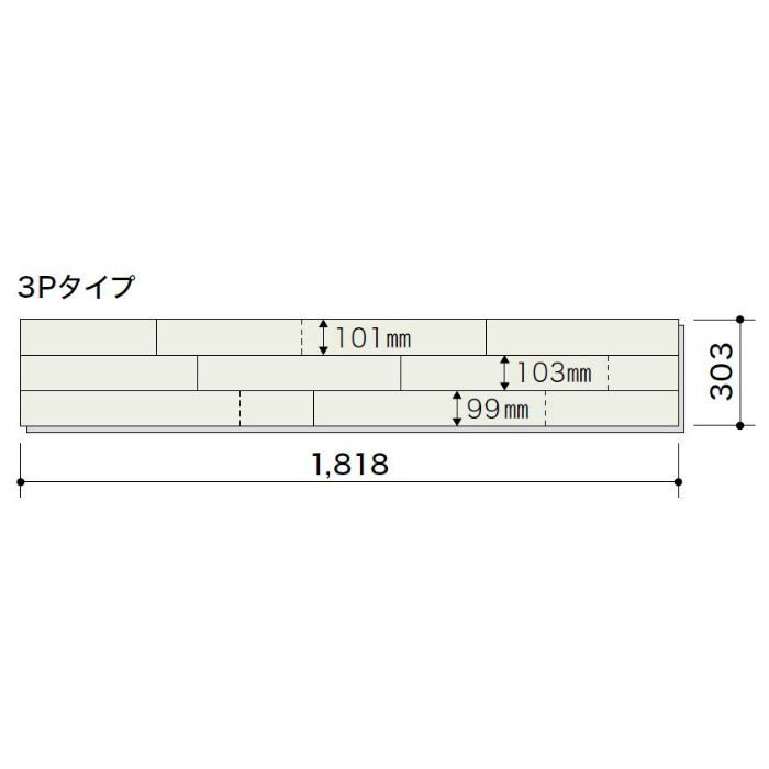 PMT3KJ05 ライブナチュラル プレミアム STANDARD オーク N-45° 3Pタイプ303mm