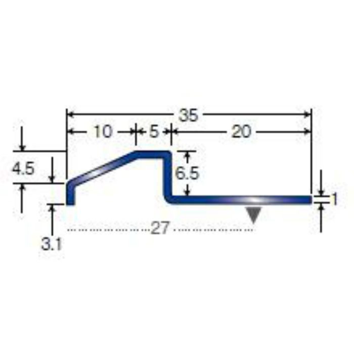 ステンレス見切り 穴アリ 20-307 2m アシスト【アウンワークス通販】
