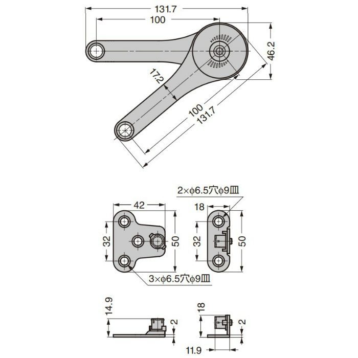 フリーストップ機構付ステー LE1型 スタンダード LE1-GC00-K276-N