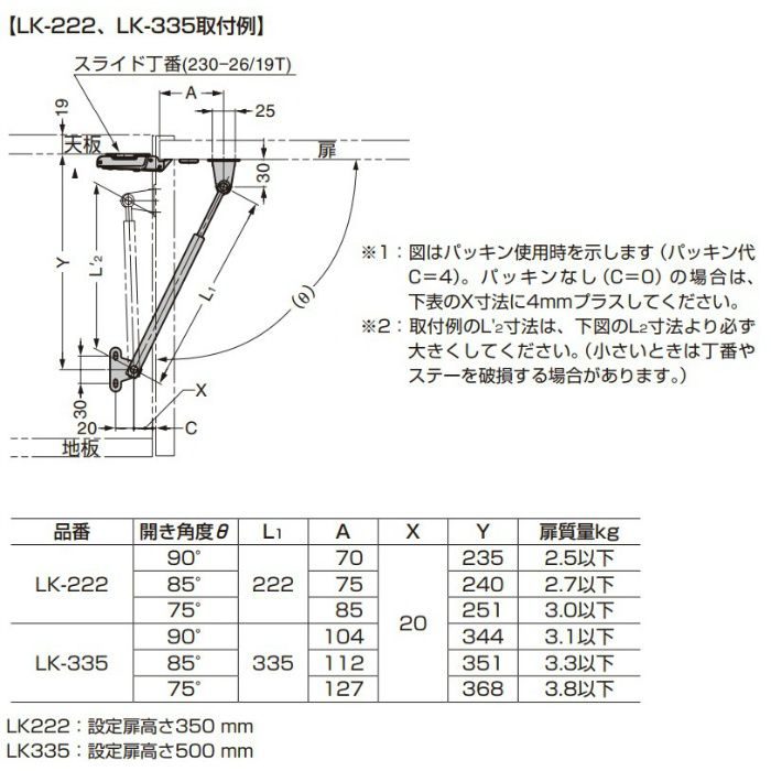 ランプ印 ステンレス鋼製スプリング式フラップステー LK-335【セール開催中】