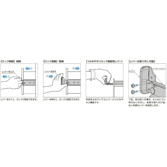 KNAPE&VOGT スライドレール 8908 重量用 ロックイン・ロックアウト機構