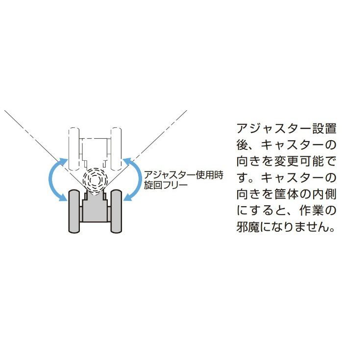 樹脂製アジャスター付キャスター CAB型 ねじ込みタイプ　PAT.P ブラック CABF75B