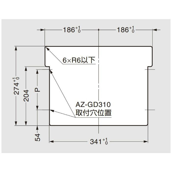 スガツネ工業 ランプ印 ステンレス鋼製 ダンパー付屑入投入口 AZ-GD型 AZ-GD310(HL)