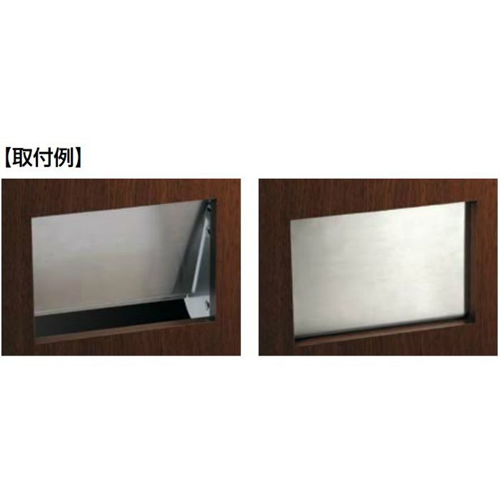 ランプ印 ステンレス鋼製 ダンパー付屑入投入口 蓋付 裏取付 ランプ印 ステンレス鋼製 ダンパー付屑入投入口 蓋付 裏取付