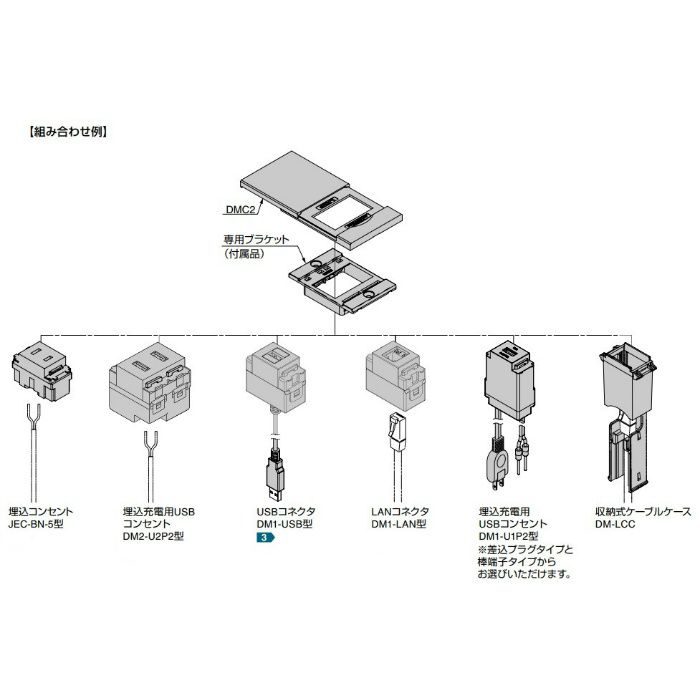ランプ印 コンセントカバー DMC1W型 両開きタイプ ブラウン DMC1W-AC-BR