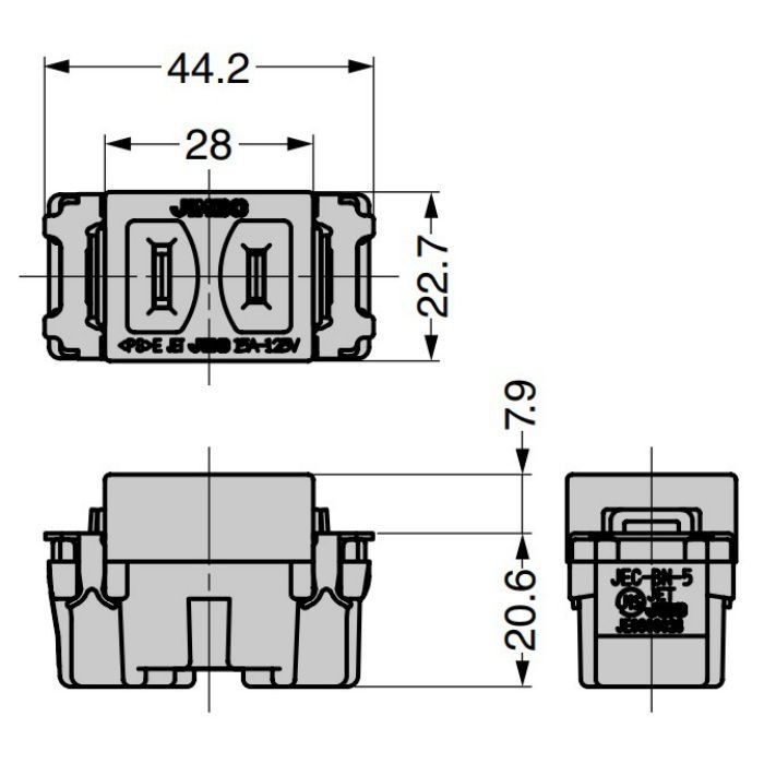 埋込コンセント JEC-BN-5型 ブラック JEC-BN-5-SB