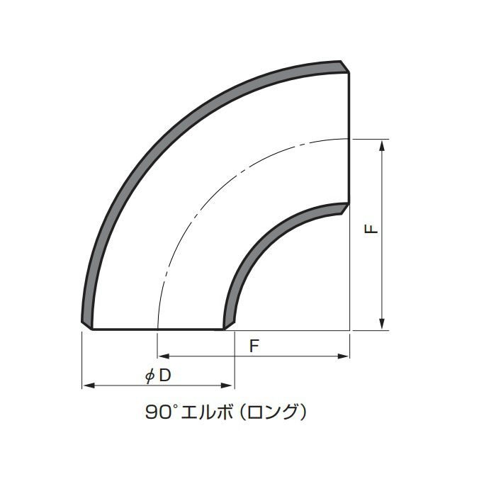 SGPEL 黒　SGP 90°ロングエルボ 125A