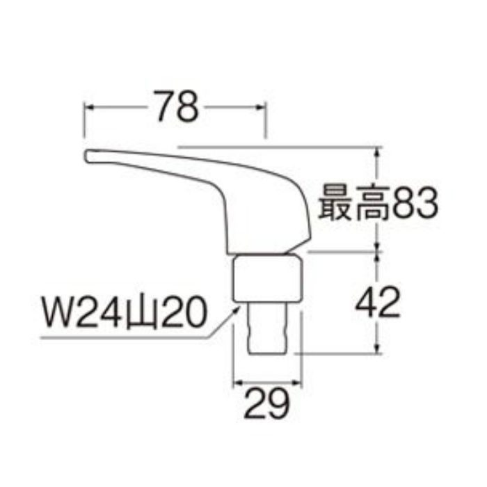 PR171-13 シングルレバー単水栓上部