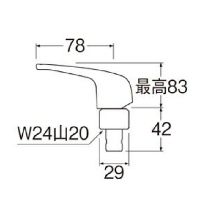 PR171-C-13 シングルレバー単水栓上部