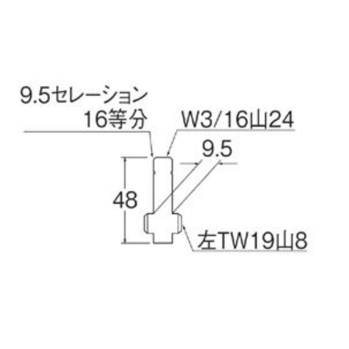 PU36-1L-13 水栓スピンドル(左ねじ)