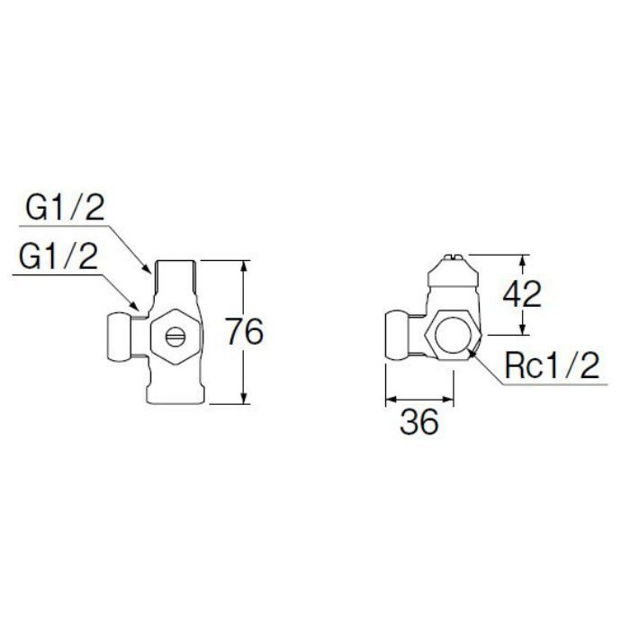 B4121D-R-13 D式ストレート分岐バルブ(共用形)