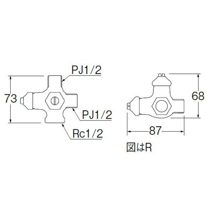 V2220LAD2-X3-13 分岐止水栓本体(共用形)